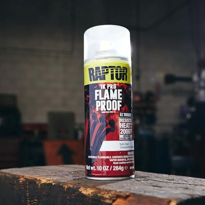 RAPTOR Flameproof Automotive Body Paint, Professional Grade, Flat Black - color: Satin Clear