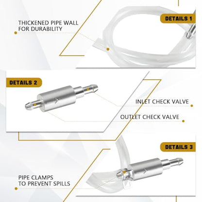 2 Sets Brake Bleeder Hose, Motorcycle Hydraulic Brake Fluid Bleeder Replacement Hose with Clip, One Way Check Valve Tube Bleeding Tool Kit Universal for Motorcycle Clutch