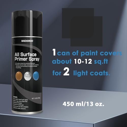 NADAMOO All Surface Primer Spray, Matte Black One-Part Epoxy Primer, 2 Can - color: Black, style: Pack of 2
