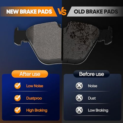 Brake Pads,ECCPP 8pc Ceramic Disc Brake Kits fit For BMW For 328i 2007-2013 - size: Front D918-7799 + Rear D1267-7286