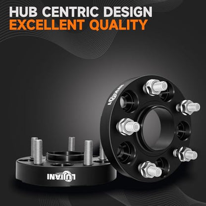 4 Pack 5x114.3mm Wheel Spacers for Civic CR-V Accord TSX TLX TL, 1" Thick Forged Hubcentric Tire Spacer, M12x1.5 Thread Studs & 64.1mm Centric Bore, 5x4.5 Hub Centric Wheel Adapters