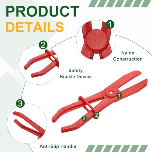 HARFINGTON 2pcs 10" Hose Pinch Pliers Plastic Hose Multi-Functional Red - size: 10 Inch