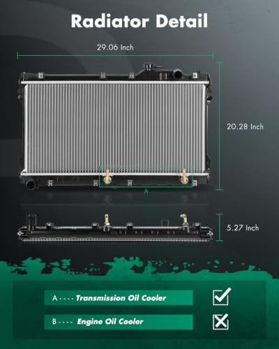 SCITOO 1140 Radiator Fit for Mazda for Miata 90-93 1.6L 94-97 1.8L - size: 1140