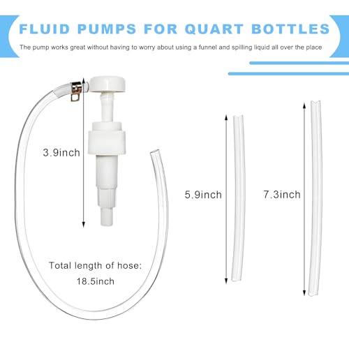 Fluid Pump for Quart Bottles, 4cc Per Pump Stroke Quart Bottle Hand Pumps with Flexible Tube, Transmission Fluid Transfer Kit Lower Unit Gear Oil Extractor for Car Marine Boat