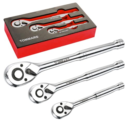 TOMMARS Ratchet Set 1/4" 3/8" 1/2" Drive Socket Wrench Mechanic Hand Tool - size: 1/4", 3/8", 1/2" Drive, style: Ratchet Set