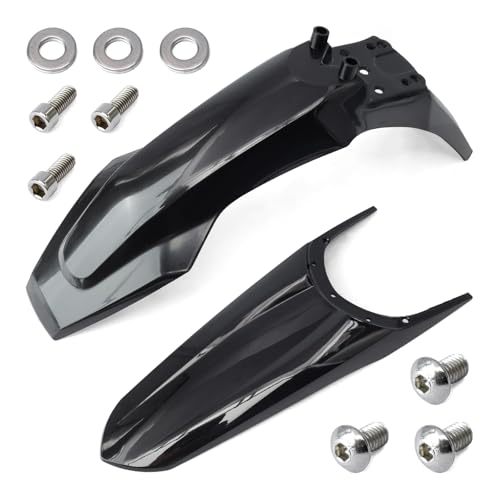 Electric Dirt Bike Front & Rear Fender Kit Compatible with Tuttio Soleil 01 E-Bike Mud Guard Assembly Replacement for Tutti Soleil01 Off-Road Motorcycle Mudguards, Black