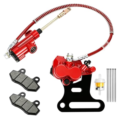 FVRITO Rear Hydraulic Brake Master Cylinder Caliper for SSR 125 Dirt Bike - color: Red
