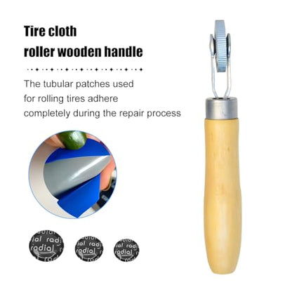 Zpana 31PCS Car Tire Patch Roller Kit, 32/45/58 mm Round Vehicle Tire Puncture Repair Set with Patch Roller, Automotive Tyre Repair Stitcher Tool, Universal for Motorcycle Bike Truck
