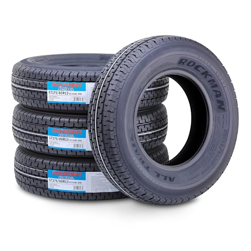 ROCKMAN Trailer Tire ST175/80R13 8-Ply Load Range D 97M Radial 11169, Set4 - size: ST175/80R13/8PR