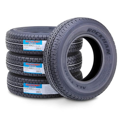 ROCKMAN Trailer Tire ST175/80R13 8-Ply Load Range D 97M Radial 11169, Set4 - size: ST175/80R13/8PR