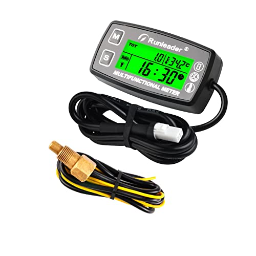 Runleader Tach Hour Meter Engine Water/Oil Temp Gauge RL-HM035A-TS001 - size: RL-HM035A-TS001