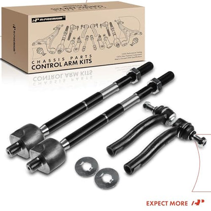 A-Premium Front Inner & Outer Tie Rod End Kit Fix Uneven Tire Wear