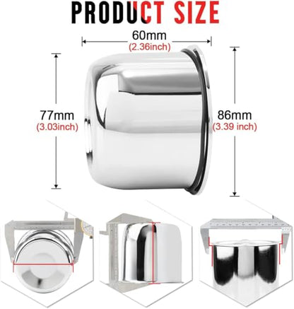 RTRHINOTUNING 4 Pack 3.03inch Wheel Center Caps Plastic Push Through Center Caps Chrome Hub Caps for Trailers Trucks RVs - color: Chrome Silver, size: 3.03" Hub 2.36" H