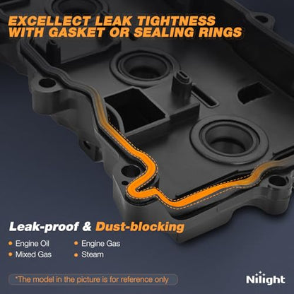 Nilight Engine Valve Cover with Gasket, Replace# 13264JA00A 13270JA00A - size: for Nissan Altima 2007-2013, Sentra 2007-2012