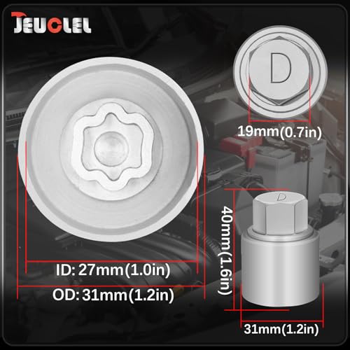 Type D Wheel Locking Nut Key for Land Rover, Lug Nut Removal Tool - size: Socket D