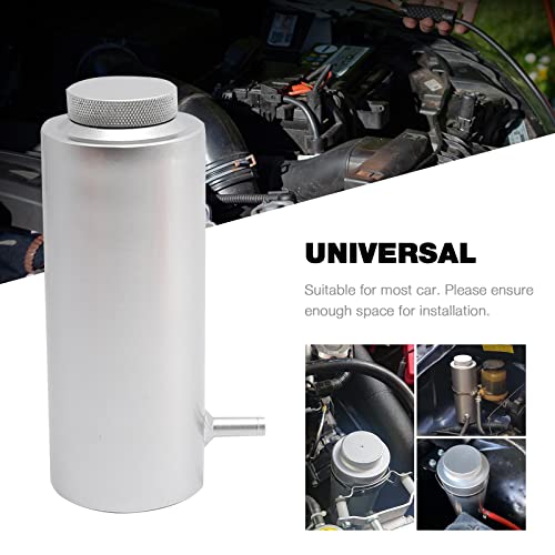 Saihisday Universal Car Radiator Coolant Overflow Tank 800ml Overflow Bottle Oil Catch Tank Cooling Catch Bottle(Black) (Sliver)