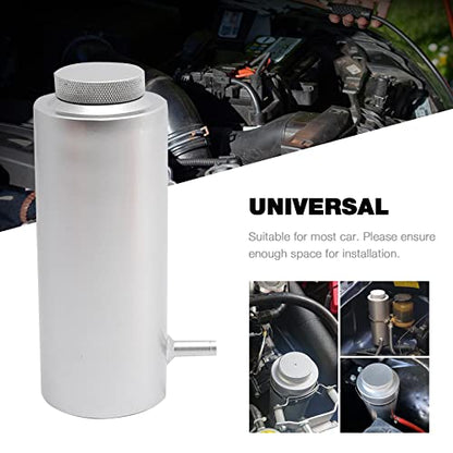 Saihisday Universal Car Radiator Coolant Overflow Tank 800ml Overflow Bottle Oil Catch Tank Cooling Catch Bottle(Black) (Sliver)