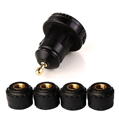 Wireless Tire Pressure Monitoring System (TPMS) for Small Size 4-tire Vehicles, Including 4 External Cap sensors (0-87PSI) - size: round display