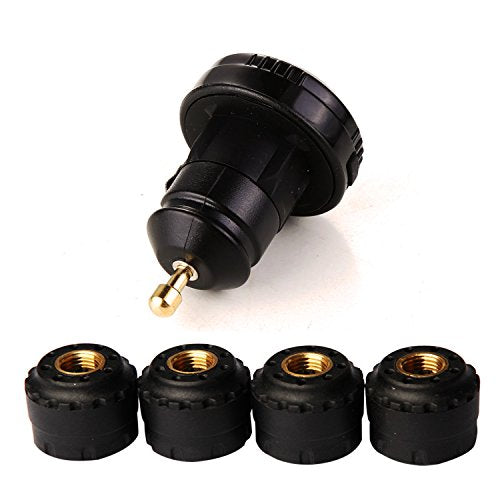 Wireless Tire Pressure Monitoring System (TPMS) for Small Size 4-tire Vehicles, Including 4 External Cap sensors (0-87PSI) - size: round display
