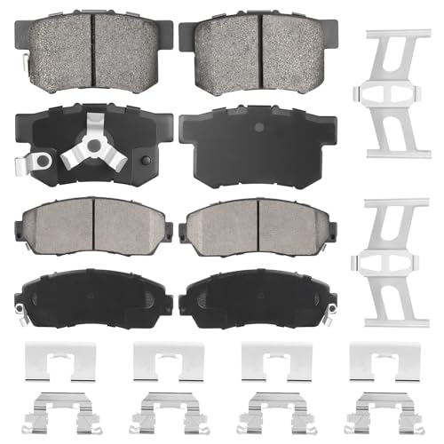 Front Ceramic & Rear Semi-Metallic Brake Pads Set for Honda CR-V 2007-2011, for Acura RDX 2010-2012, for Accord Crosstour FWD 8PCS