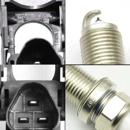 6 Packs UF592 Ignition Coils Pack 12122158253 Spark Plugs Compatible with BMW 128i 325i 328i 328xi 330i 525i 525xi 528i 528xi 530i X3 Z4 2006 2008 2007-2012 Replace# 0221504470 12137594937 - size: UF592
