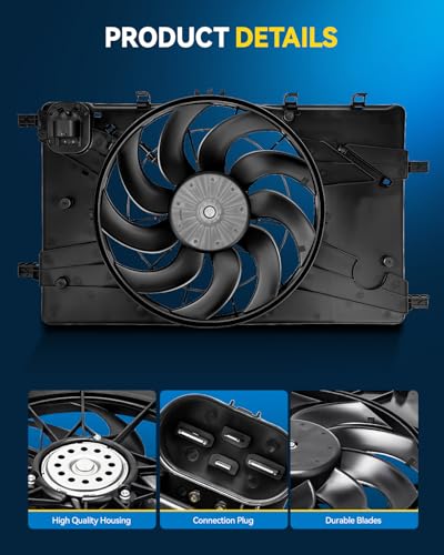 PHILTOP 620658 Radiator Cooling Fan Assembly for 2011-2015 Cruze 1.4/1.8L - size: 2011-2015 Cruze 1.4/1.8L, 2012-2017 Verano 2.4L