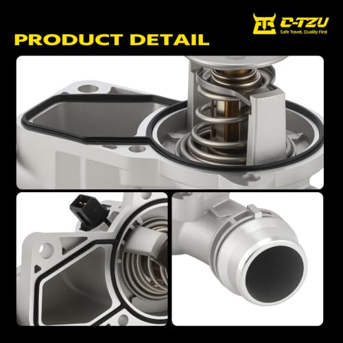 Upgrade Aluminium Thermostat Housing Assembly Compatible with BMW 323 325 328 330 525 528 530 X3 Z3 Z4 X5 1999-2006 - Replaces 11537509227 11531437040 11531436823 - color: 11537509227