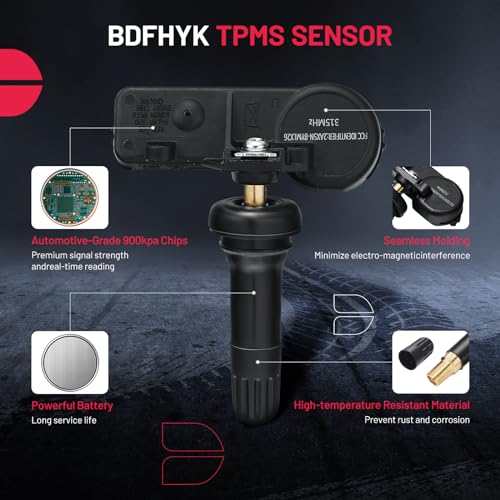 BDFHYK TPMS Sensor GM 315Mhz Tire Pressure Monitoring Sensor Compatible with Chevy Silverado Tire Sensor Replacement OE# 13598771 13598772 13586335 13581558 4-Pack - style: 13598771