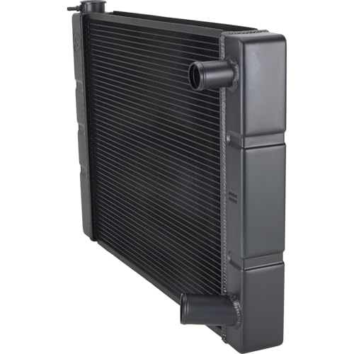 Speedway Motors 31” Double Pass Aluminum Racing Radiator for SBC and BBC Engines, 2-Row 1” Tube Core, 2.25” Thick, Black Finish, High Cooling Efficiency