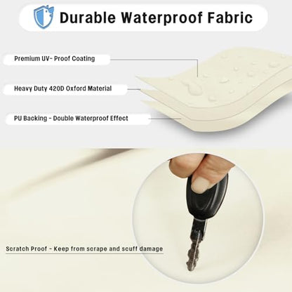 OutdoorLines Waterproof Tire Covers Set of 4 - color: Off White, size: S - Fits Tire Diameters 24"-26"