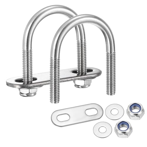 METALLIXITY U Bolts 4Set M6x27x47,Round U Bolt Kits 304 SS U Clamp - color: Silver, size: M6x27x47mm