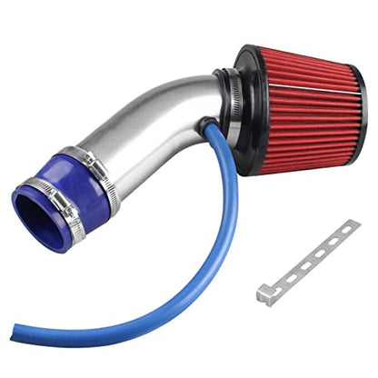 Sporacingrts 3" Cold Air Intake Kit 76mm Aluminum Universal Silver - color: Sliver