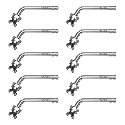 SUNSOUL TR555D 10Pcs Truck Valve Stems, 60 Degree Bend for 0.382" Rim Hole - color: TR555D-10pcs