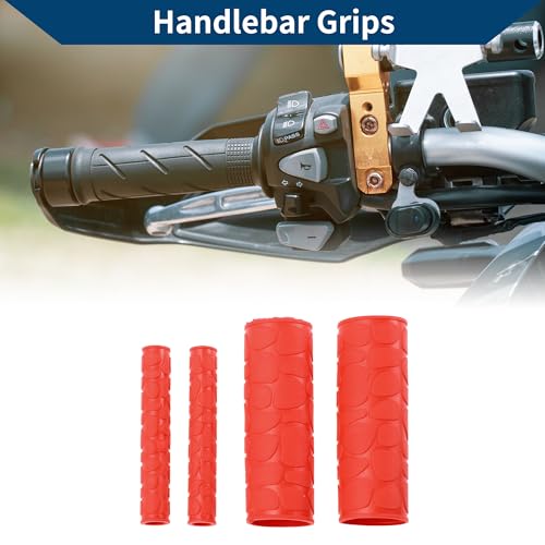 1 1/8"/ 29mm 1 1/8" / 29mm Motorcycle Hand Grips Cover Kit Red 1 Set - color: Red