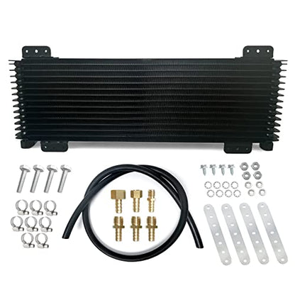 Low Pressure Drop Transmission Oil Cooler LPD47391 40K Trans Cooler Compatible with Heavy Duty 40,000 GVW Max including Mounting Hardware, Towing Applications and Advanced Cooling Protection 47391 - color: BLACK