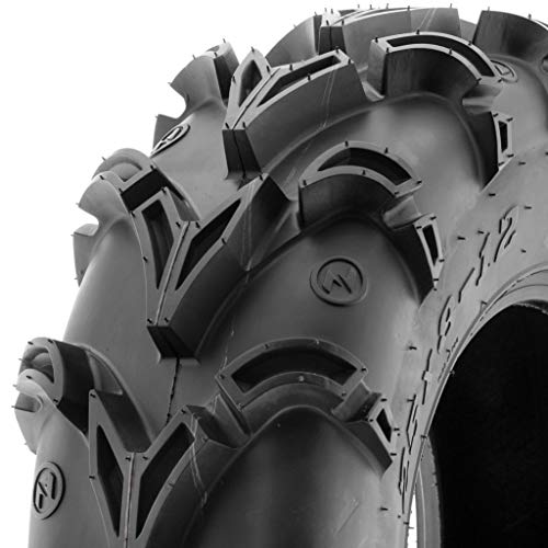 Pair of 2 SunF A050 AT 25x8-12 ATV UTV Deep Mud Terrain Tires, 6 PR, Tubeless - size: 25x8-12