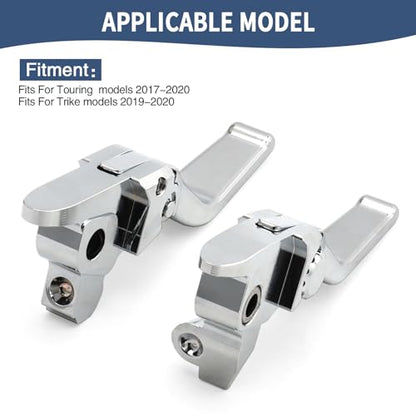 Motorcycle Levers Brake Clutch Handle Lever Adjustable Fit for Harley 2017-2020 Touring Road King Electra Glide Road Glide Street Glide 2019-2020 Trike Tri Glide Freewheeler (Long, Chrome) - color: Chrome