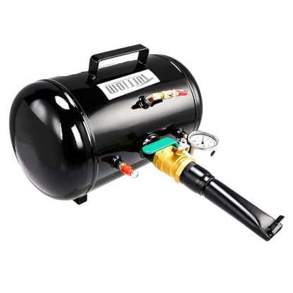 TUFFIOM 5 Gallon Air Tire Bead Blaster Seater w/Pressure Gauge & Handle, Wheel Seating Tool Inflator Tank for Truck ATV, 85-116PSI Operating Pressure, Black - color: black