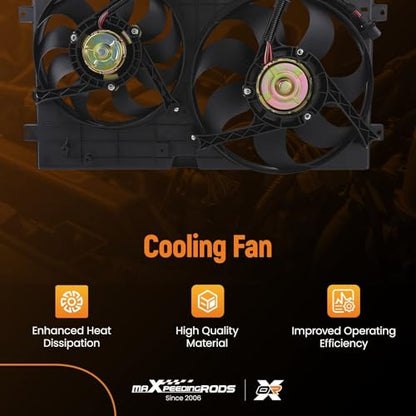 maXpeedingrods Radiator Condenser Cooling Fan Assembly for Volkswagen Beetle 1998-2006, 1C0121206A 1C0121206B 620-773 - size: 1C0121206A