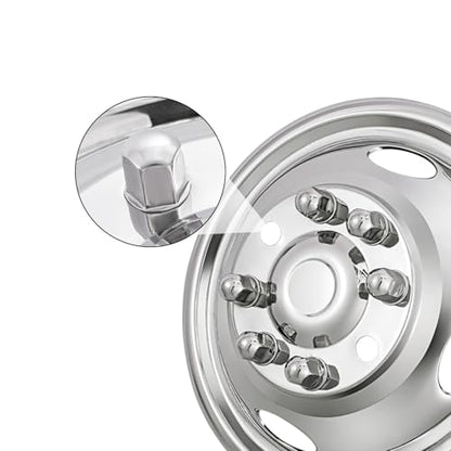 8Pcs Lug Nuts with Adapter for CXRCY 19.5" 10 Lug Wheel Simulators Fit 2005-2021 Ford F450/F550 - size: 19.5IN