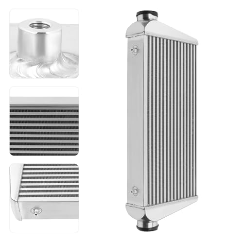 Universal Intercooler Aluminum Intercooler Front Mount 3" Inlet & Outlet Direct Replacement for Any Turbo Charger System Silver (31x12x4" 3") - size: 31x12x4" 3"