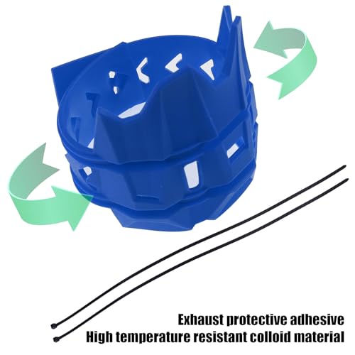 Motorcycle Universal Exhaust Heat Shield Cover Muffler Pipe Guard Leg Anti Hot Silencer Guard Anti-scalding Protector Ring For Muffler Tailpipe（Blue） - color: Blue