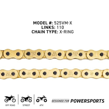 NICHE Drive Sprocket Chain Combo for Suzuki GSXR1000 GSXR750 Front 17 Rear 42 Tooth 525VM-X X-Ring 110 Links - size: X-Ring Chain