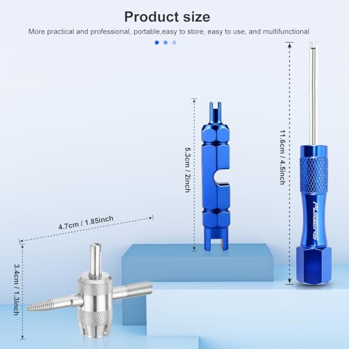 3-Piece Tire Valve Tool Kit for Presta and Schrader - size: Schrader+Presta+10Cores