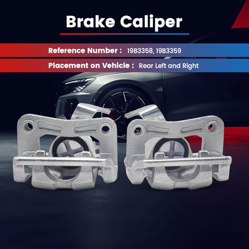 2 Pcs Left & Right Rear Brake Caliper Set 19B3358 19B3359 Compatible with 2008-2012 Honda Accord, 2009-2014 TSX, Driver and Passenger Side Rear Brake Caliper with Bracket - size: 19B3358+19B3359