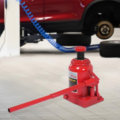 Hydraulic Bottle Jack, Hydraulic Stubby Low Profile Bottle Jack 30 Ton (66,138 lbs) - Compact 9.25" Height Alloy Steel Cylinder Jack for Automotive, Industrial & Equipment Lifting