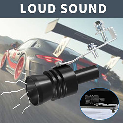Universal Black Universal Turbo Sound Whistle Muffler Pipe Sounder Simulator Tailpipe Noise Sound Enhancer Compatible with Motorcycle, Truck, Cars, Dirt Bike and Scooter(XL 2 Pack) - color: Black