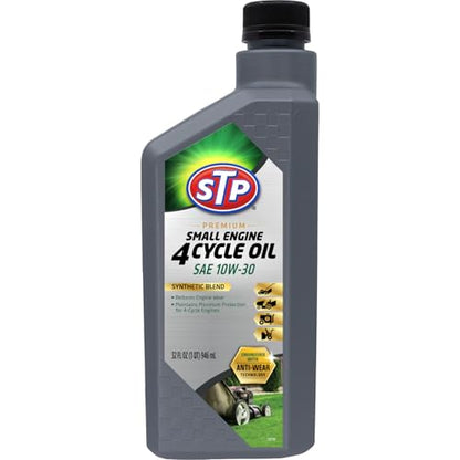 STP Premium Synthetic Blend 4 Cycle Small Engine Oil, SAE 10w30 Motor Oil for Lawnmowers, Generators, Tractors, Snow Blowers, and More, 32 fl oz - size: 32 OZ