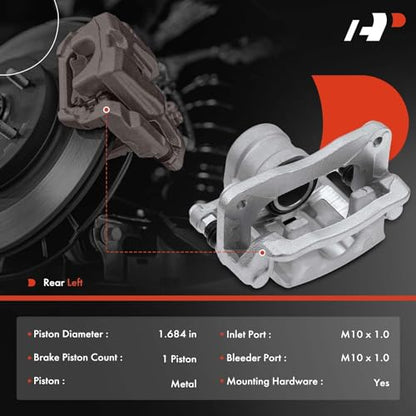 A-Premium Rear Left Driver Disc Brake Caliper with Bracket