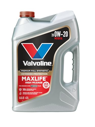 Valvoline MaxLife Extended Protection High Mileage 0W-20 Full Synthetic Motor Oil 5 Quart - size: 5 qt (Pack of 1), style: Premium Full Synthetic High Mileage